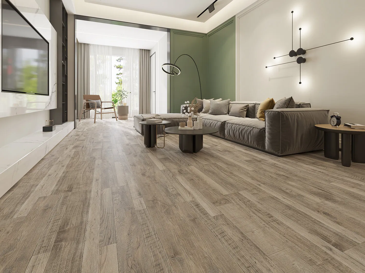 Home Decor Decoration Material Vinyl Stone/ Wood/ Marble Grain Antiskid Rvp Spc Floor Flooring Tile 7mm 184*1220mm