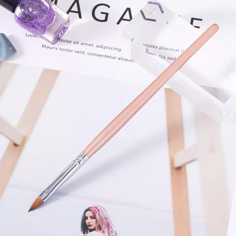 3D Gold Crimped Pure Kolinsky Acrylic Nail Brush