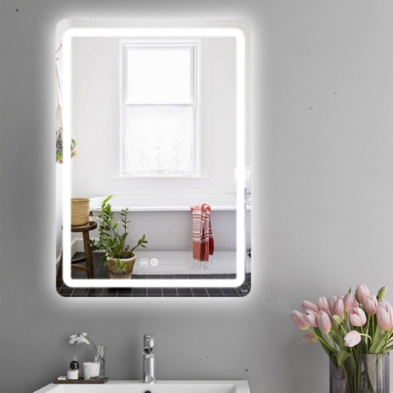 Hotel Salon Bath Defogger LED Backlit Illuminated Bathroom Mirror