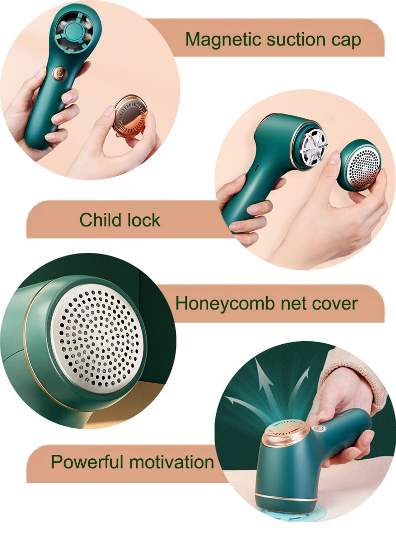 Fabric Shaver Lint Remover Rechargeable Sweater-Shaver Clothes Furniture Adapter Removing Fleece Fuzz