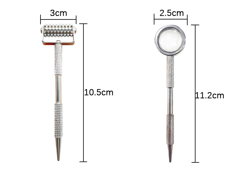 Multifunctional Detector Facial Ear Point Silver Probe Needle Pen Rolling Massage Roller