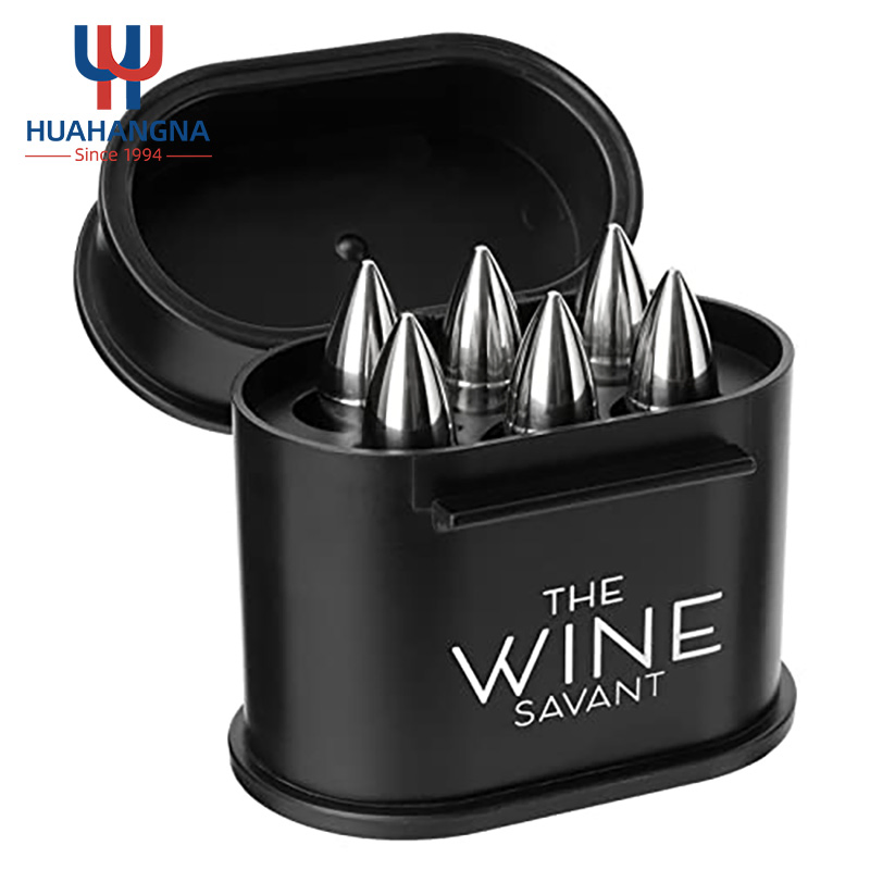 Custom Logo Whisky Chilling Stones 304 Stainless Steel Ice Cubes Whiskey Rock Stone Set