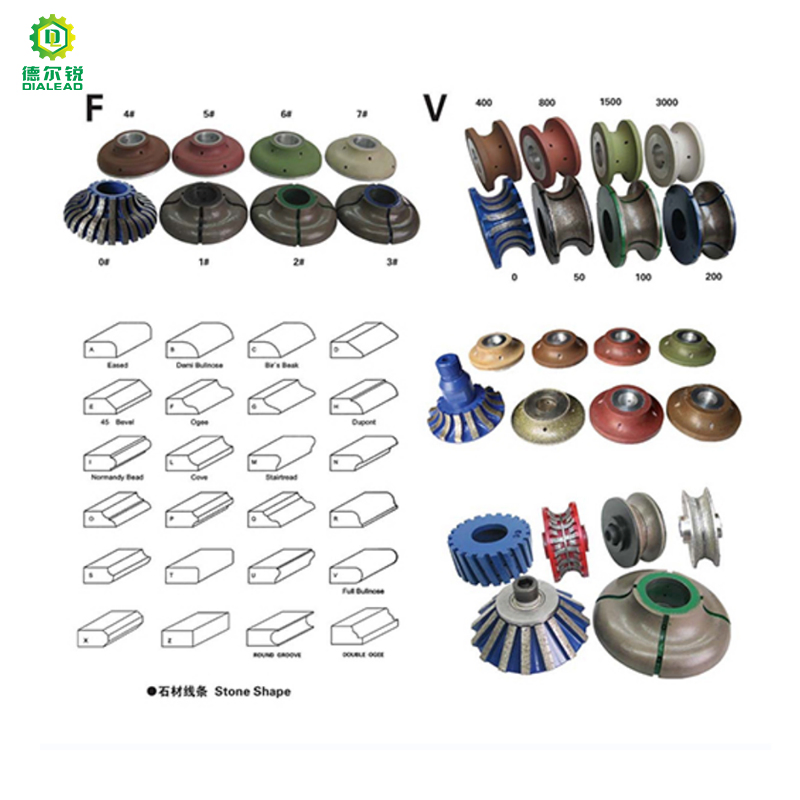 Dialead Stone Grinding Router Bit for Counter Top Edge Grinding, Granite Egde Profile Tools