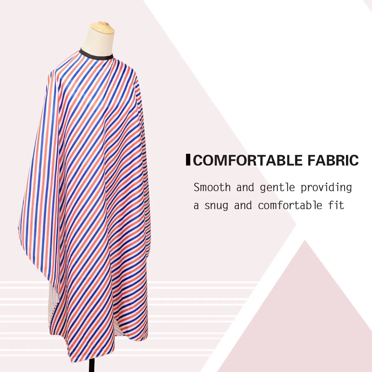 OEM Custom Cheap Salon Baber Apron Hairdresser Price Barber Cape Blue and Red Stripes Salon Cape