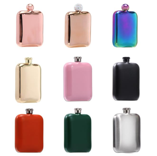 Customized 6oz Whiskey Hip Flasks Stainless Steel Wine Pot Alcohol Hip Flask