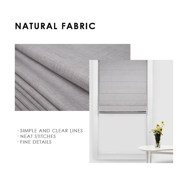 Blackout Linen Fabric Roman Blind Curtains Shades Fabric Changeable Roman Blinds