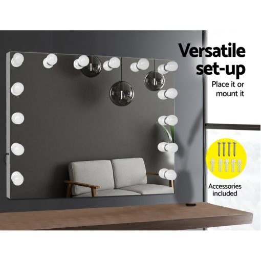 Ortonbath1 Rectangular Table Top Hollywood Make up Smart Bathroom Backlit Anti Fog Vanity LED Light Mirror Wall Mirror Bath LED Mirror