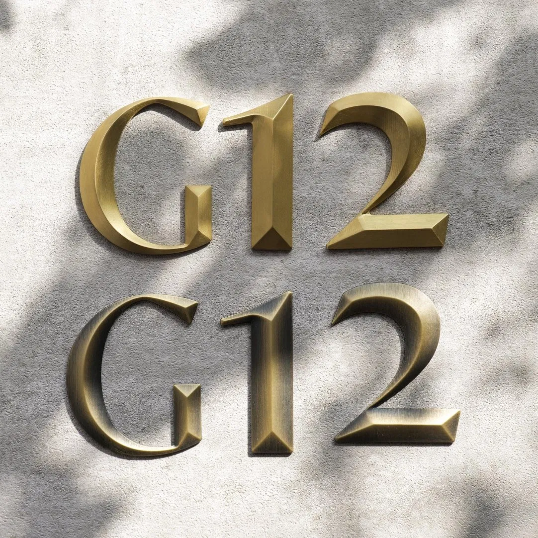 Custom 3D Champagne Gold Engraved Letters for Business Signs