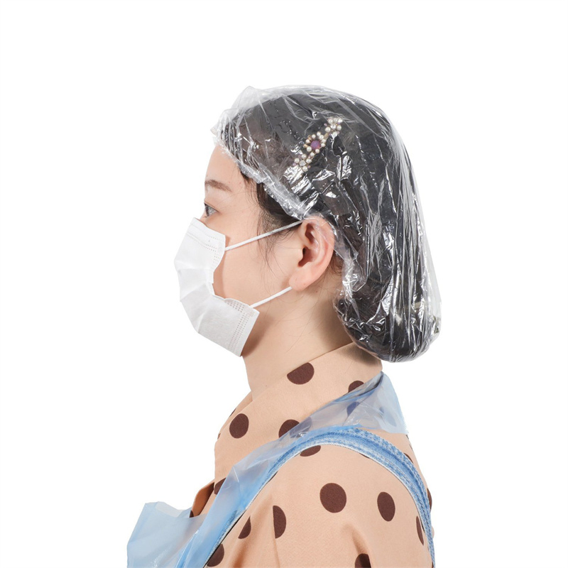 Thickening Shower Caps Hat Bathing Caps Hotel One-off Elastic Shower Cap Clear Hair Salon Bathroom Products Bath Caps