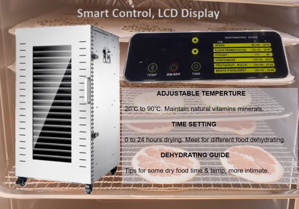 Home Fruit Dryer 220V Cassava Dehydrator with 22 Stainless Steel Tray