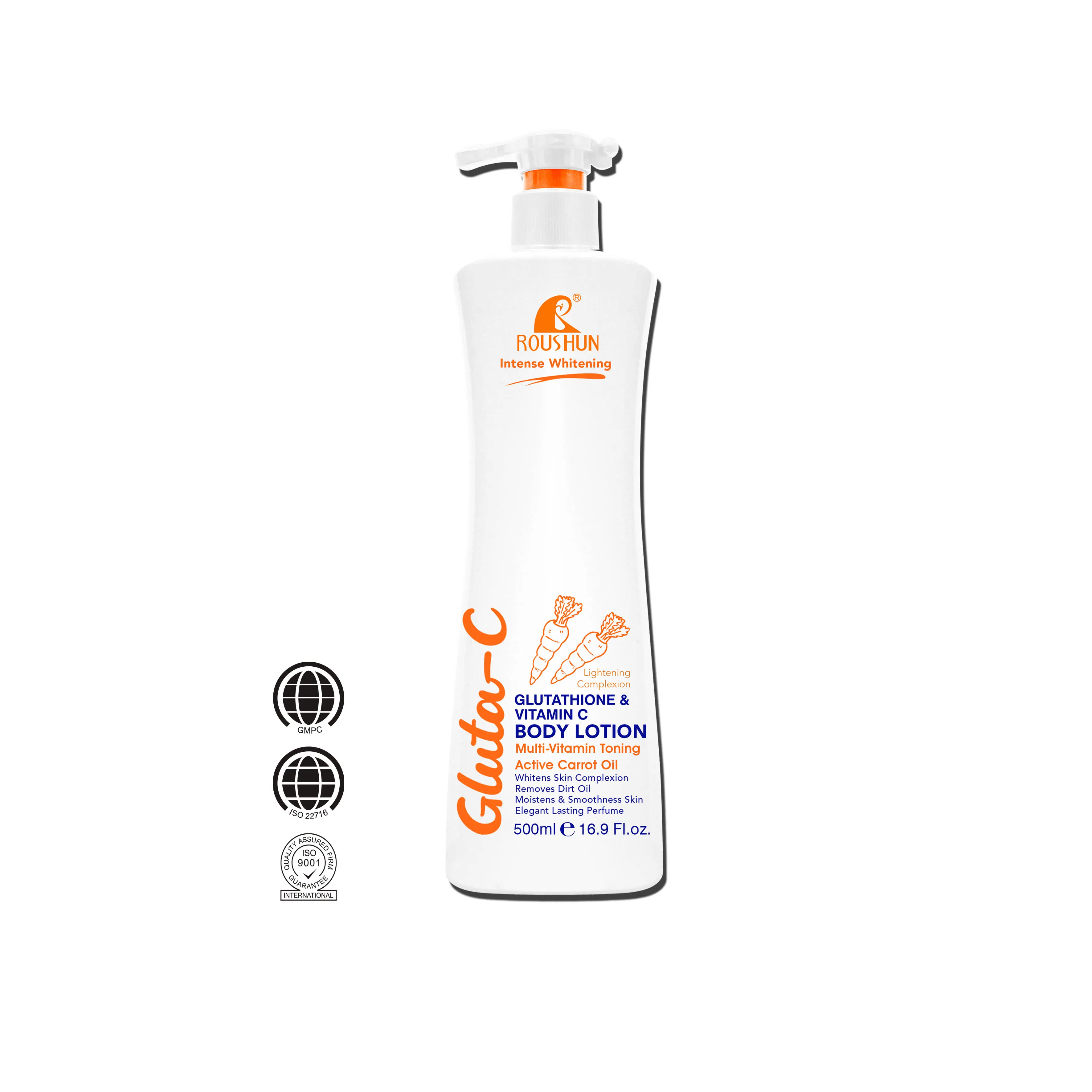 Carrot Body Lotion Skin Hydration Whitening Customize Roushun 500ml