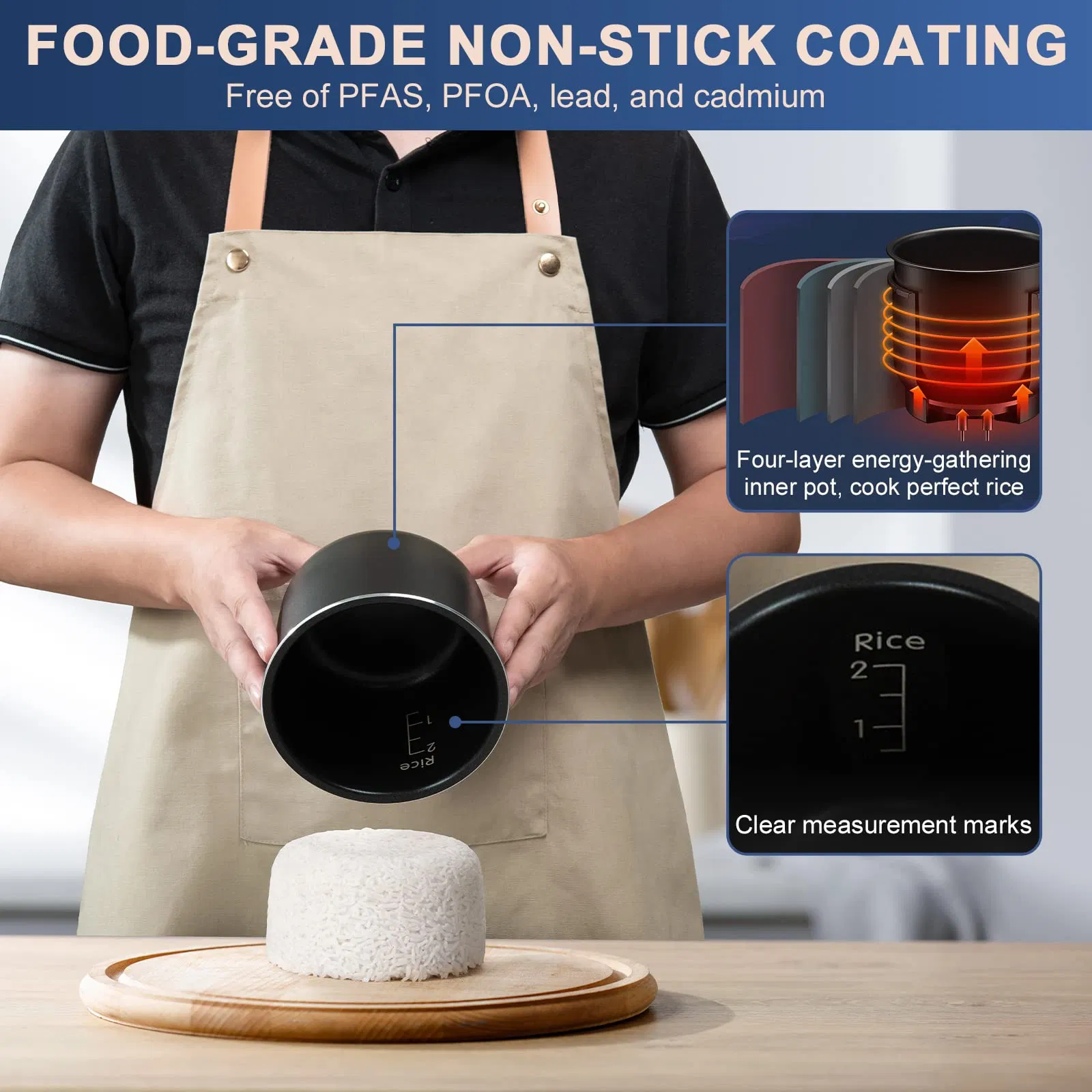 Wholesale ODM New 2023 2 Cups Portable Non-Stick Mini Travel Rice Cooker