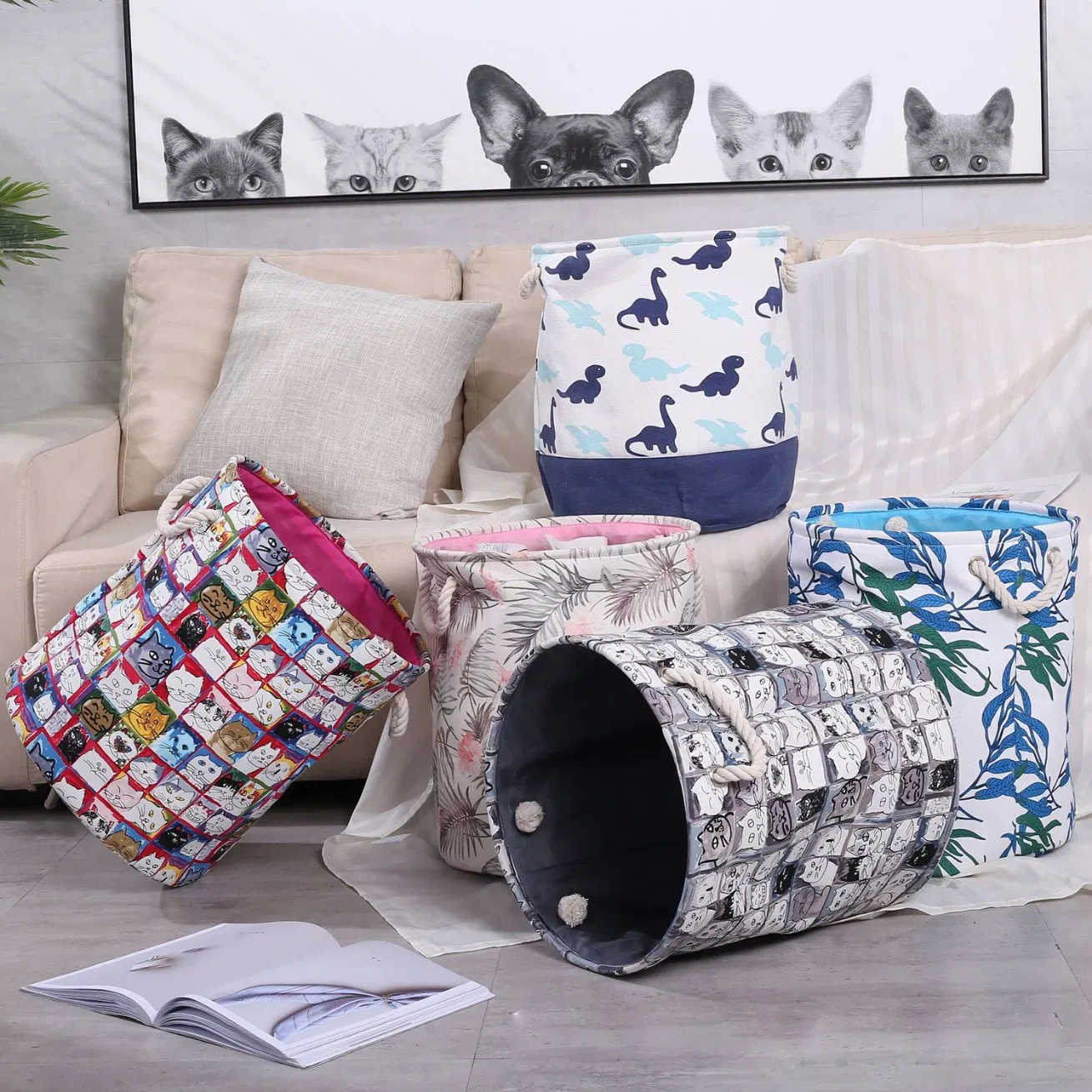 Laundry Basket Hamper with Handle Foldable for Dirty Clothes Toys