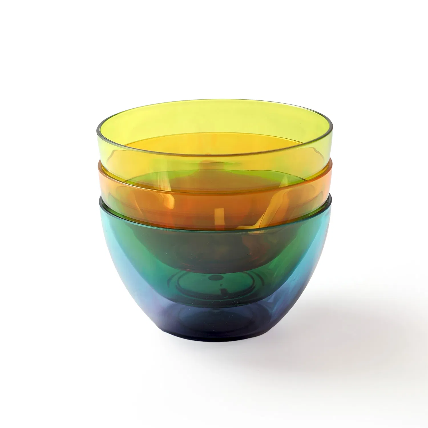 High Quality Ombre Acrylic Bowl PS Ms Plastic Round Kitchen Salad Bowl