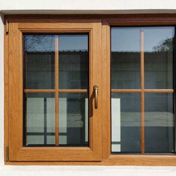 Thermal Insulation Eco-Friendly Solid Wood Composite Casement Window