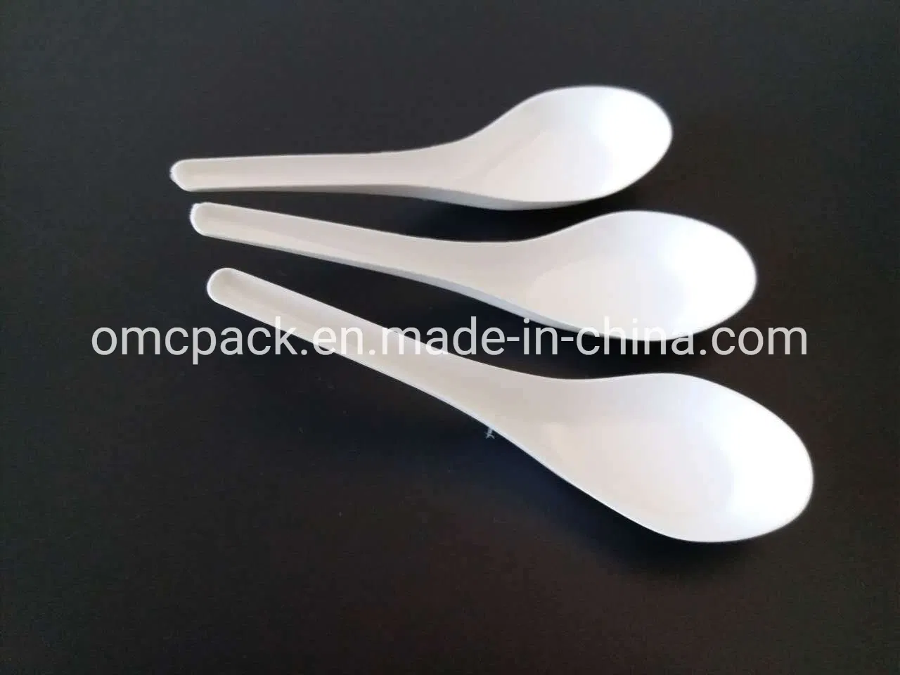 White Plastic Chinese Spoon for Takeaway