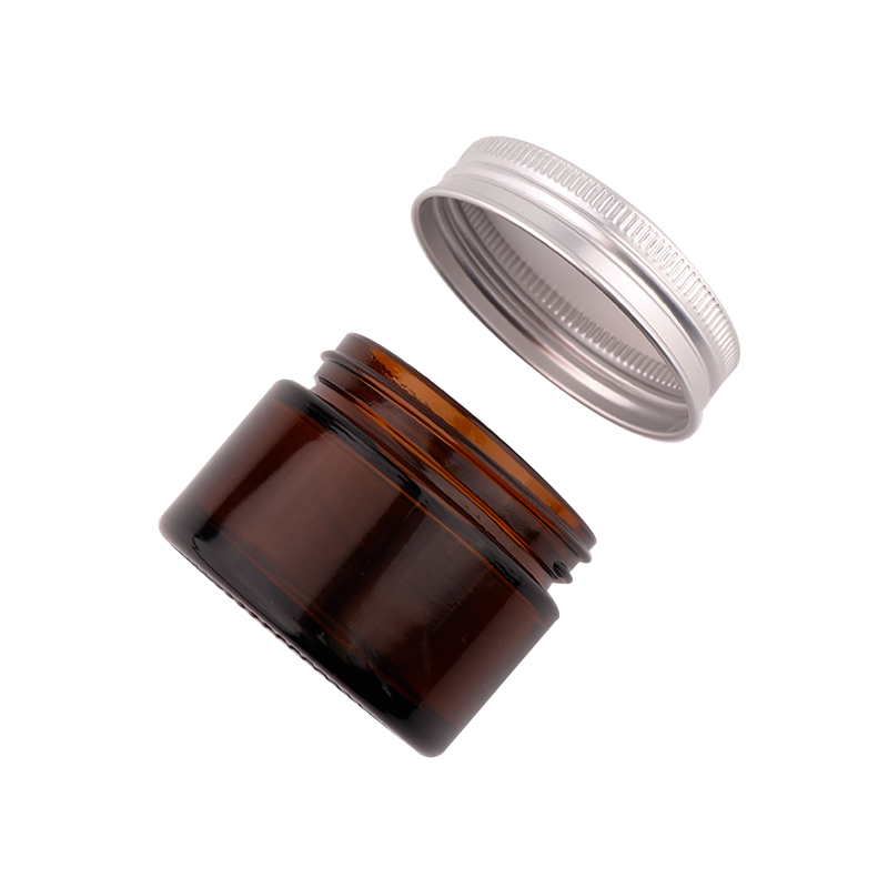Empty Cosmetic Packaging 10g 30g 50g 100g Amber Glass Jar with Lid for Glass Candle Jar with Aluminium Cap
