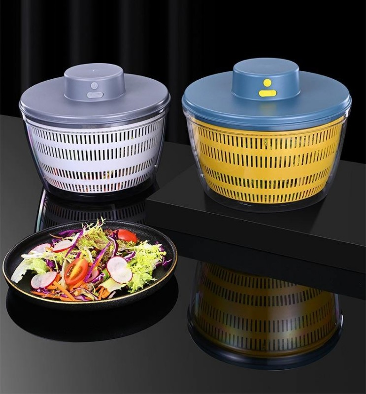 High Quality Vegetables Washer Dryer 4L Large Capacity Fruit Vegetable Strainer Spinner USB Electric Salad Lettuce Spinner