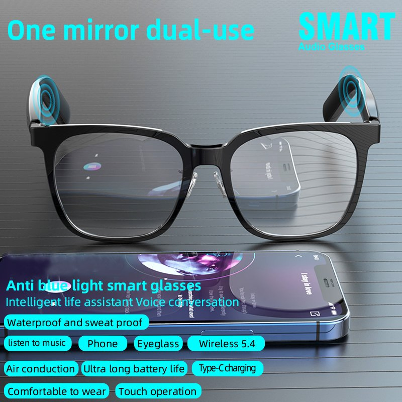 Bluetooth Audio Smart Sunglasses, Blue Light Glasses for Women and Men