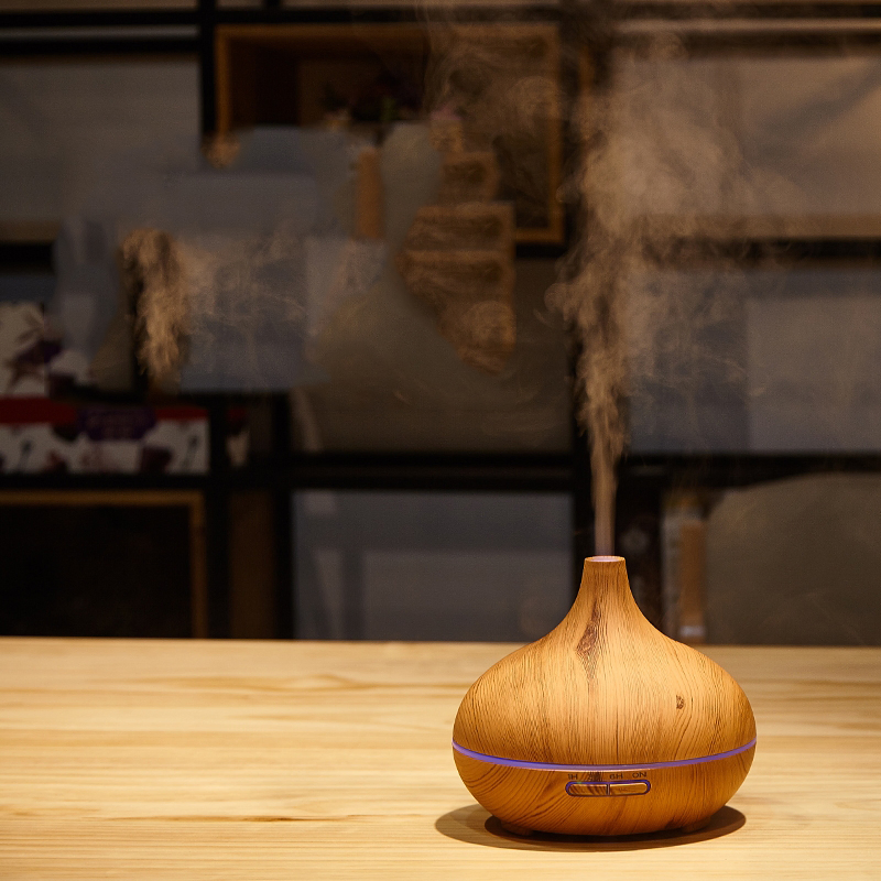 300ml Wood Grain Ultrasonic Aroma Essential Oil Diffuser Fragrant Hotel Bedroom Office Aromatherapy Machine