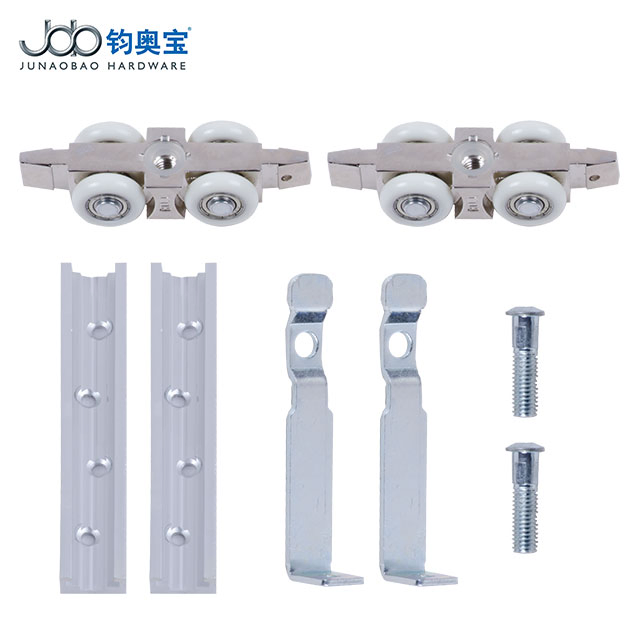 Job 4-Wheel Metal Slide-Hanging Wheel Set for Wardrobe Closet Warehouse