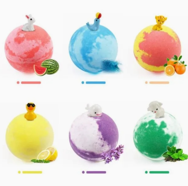OEM Herbal Colorful Vegan Organic Bath Fizzer Bomb Toy for Children