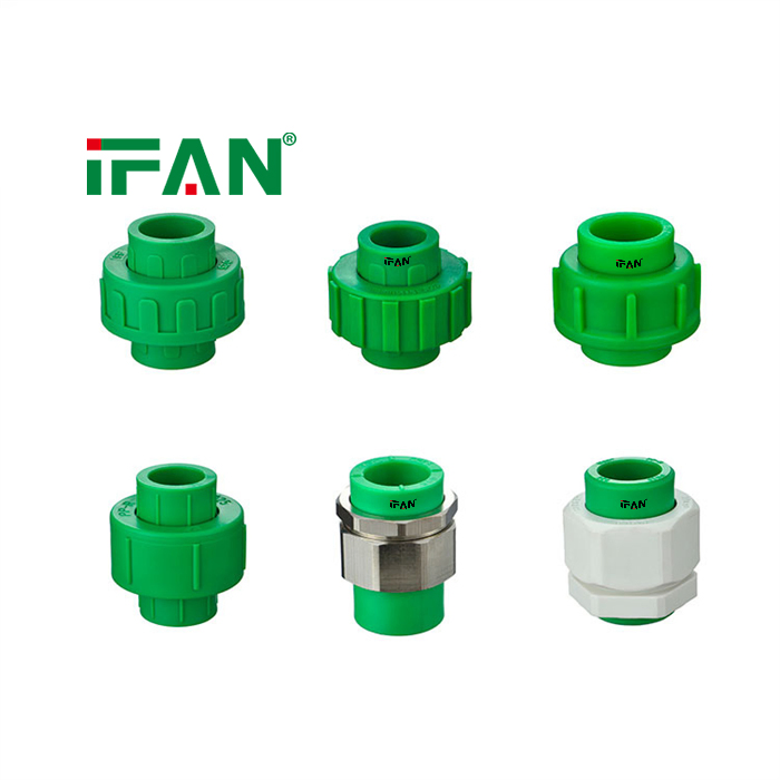 Ifan Factory Pn25 PPR Union Fitting Plastic Plumbing Materials PPR Pipe Fittings