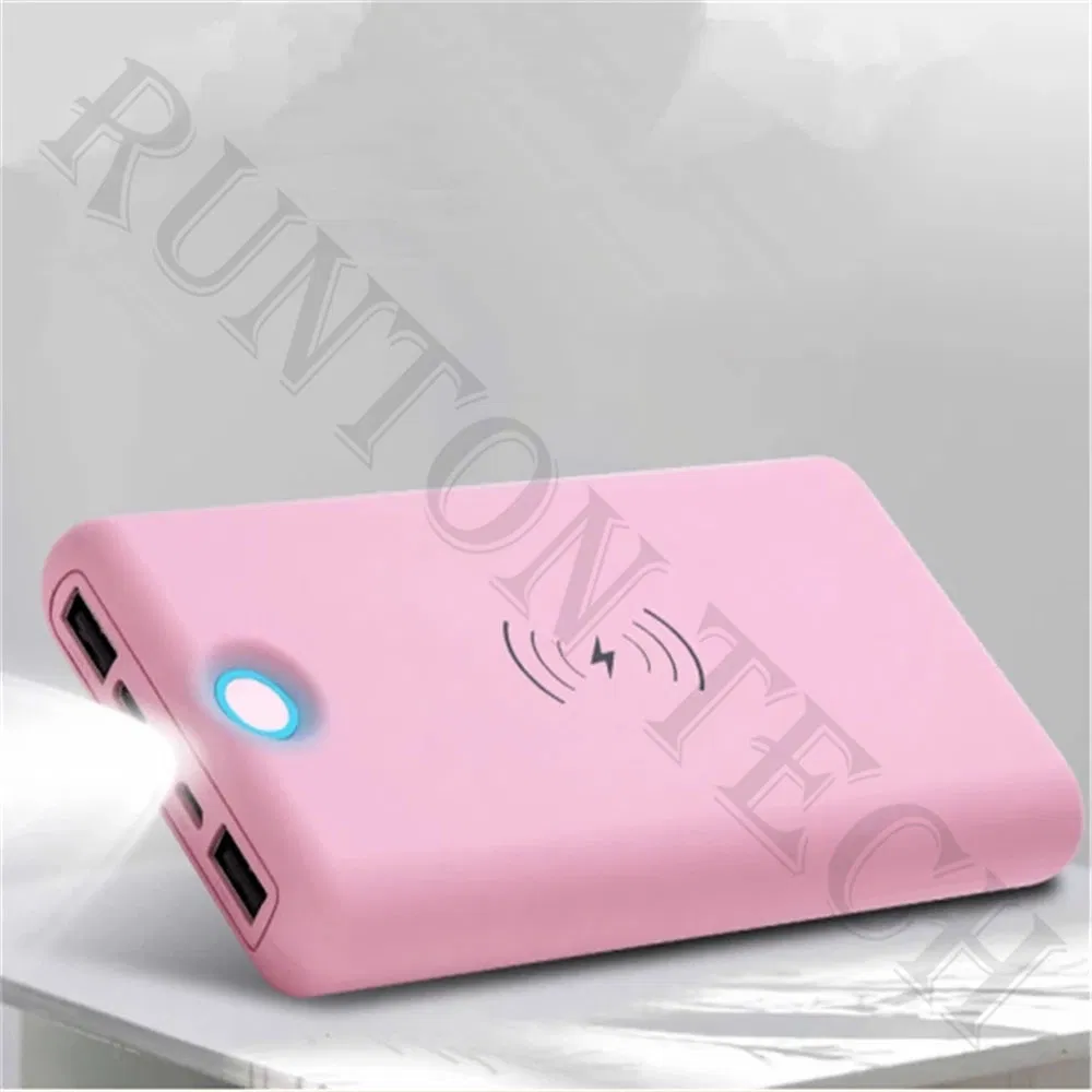 Rt-W7 Colorful High Capacity Wireless Power Bank with Flashlight