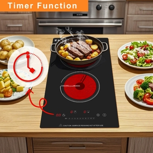 Stock Available Electric Appliances 3000W Infrared Cooker Built-in 2 Burner Ceramic Cooktop