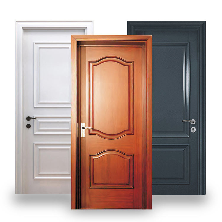 High Quality Melamine MDF Wood Door for Bedroom Hotel Room Villa Interior-Waterproof Prehung Modern Design Price