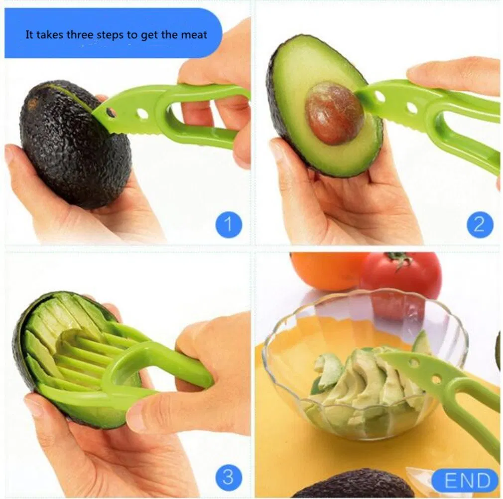 3-in-1 Avocado Separator Avocado Cut Avocado Fruit Knife Comfortable Good Grips Avocado Slicer
