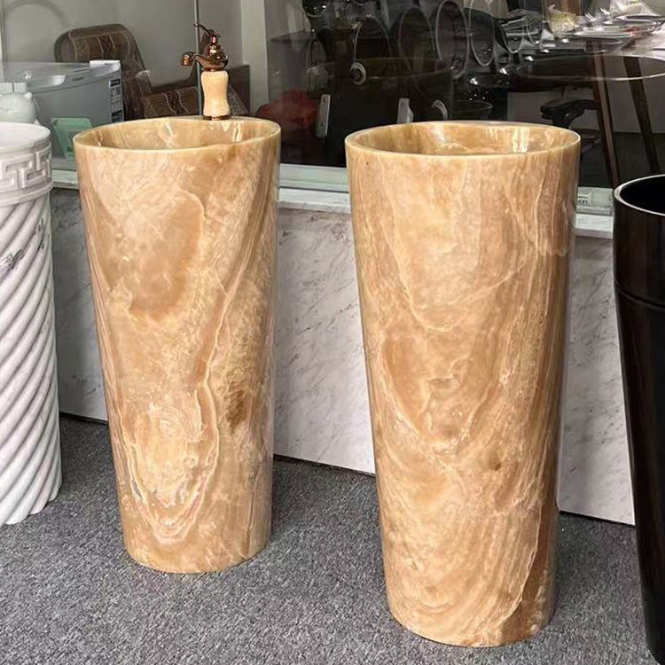 Раковина для ванной из натурального мрамора с рифлением