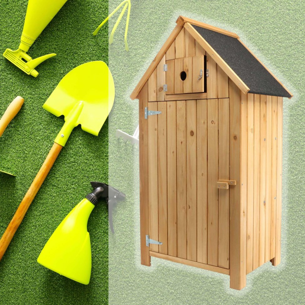 Garden Storage Cabinet Box with Bitumen Roof 770*540*1370 mm