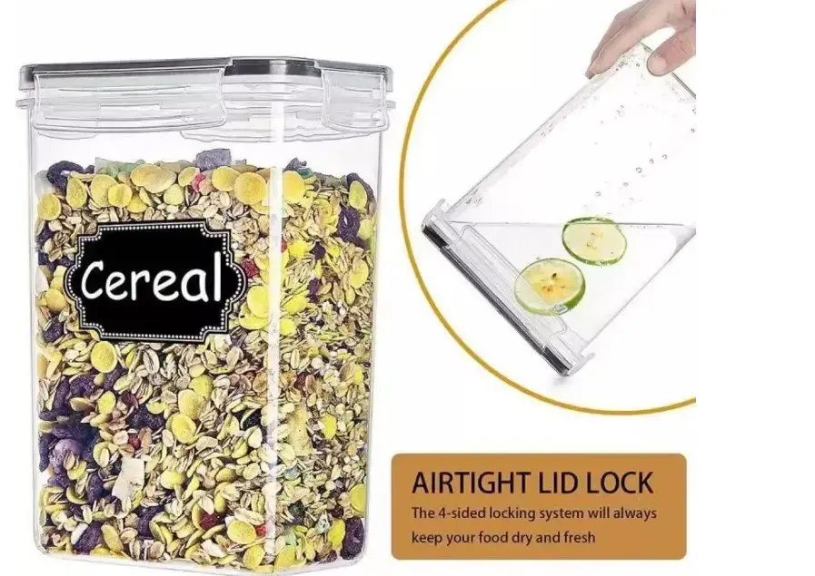 Sj-3 Hot Selling Household Practical Storage 42 PCS Set BPA-Free Airtight Plastic Cereal Dry Food Bin Kitchen Organizer