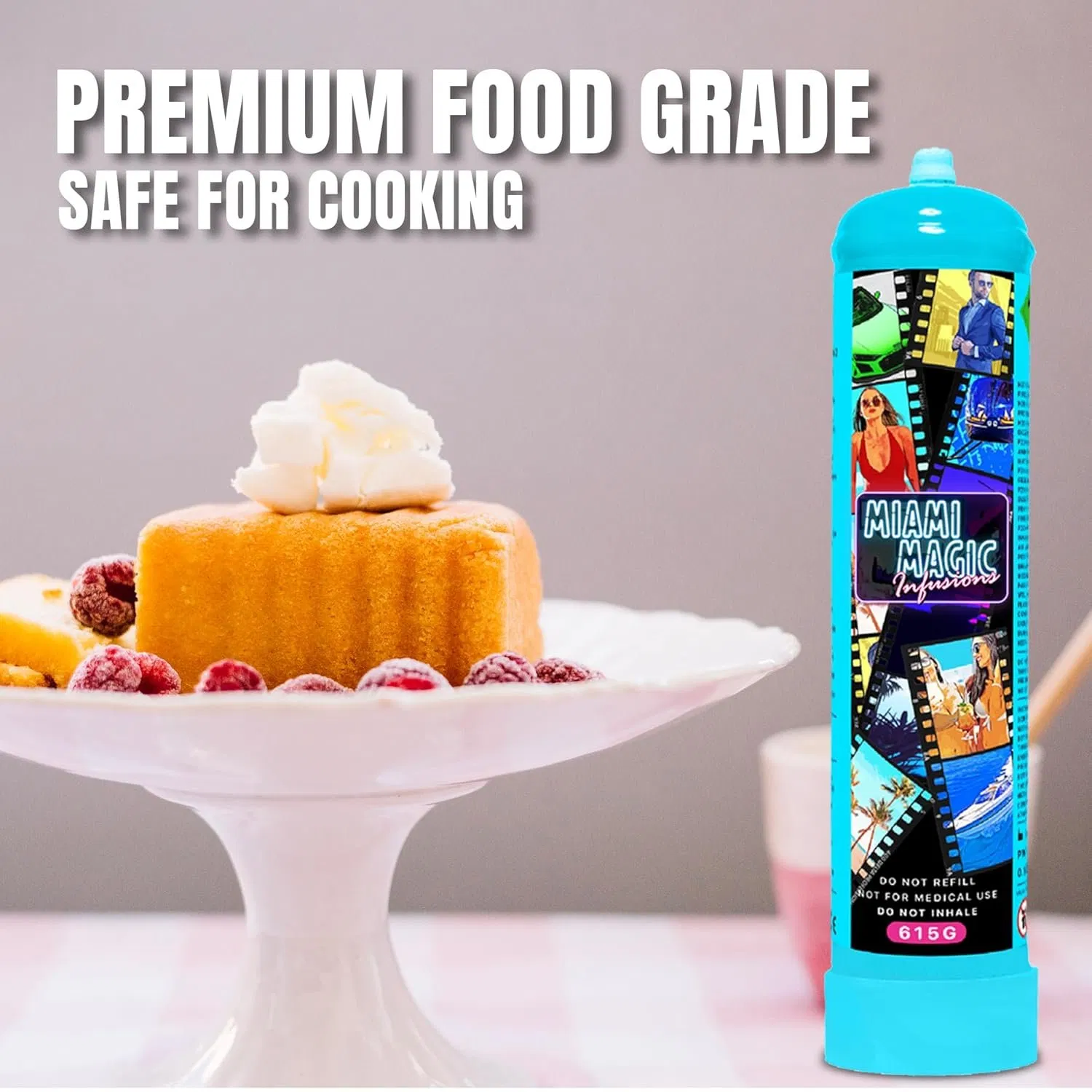 0.95L 640g 580g Whipped Cream Chargers Kitchen Cylinder Charger High Capacity Pure N2o Nitrous Tank Compatible with Cream Whippers Chargers