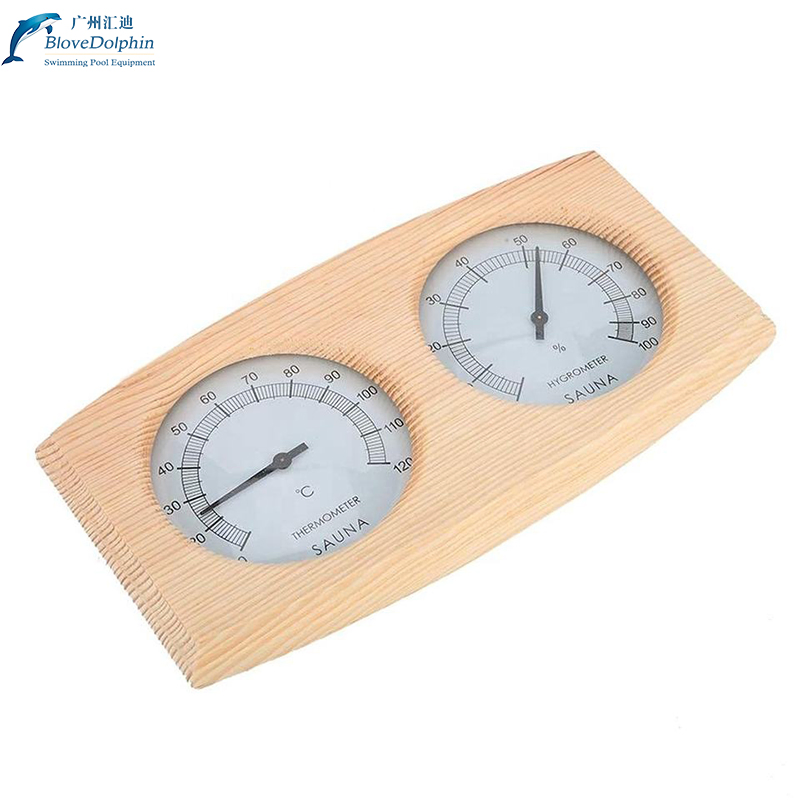 Sauna Accessories Popular Wall Clock Wooden Sauna Room Thermometer Hygrometer