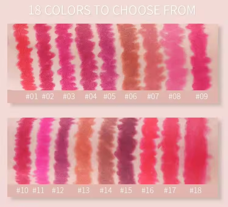 19 Color Lip Stick Kit Waterproof Matte Velvet Lip Liner Pencil Custom Private Label for Makeup Cosmetics No Logo