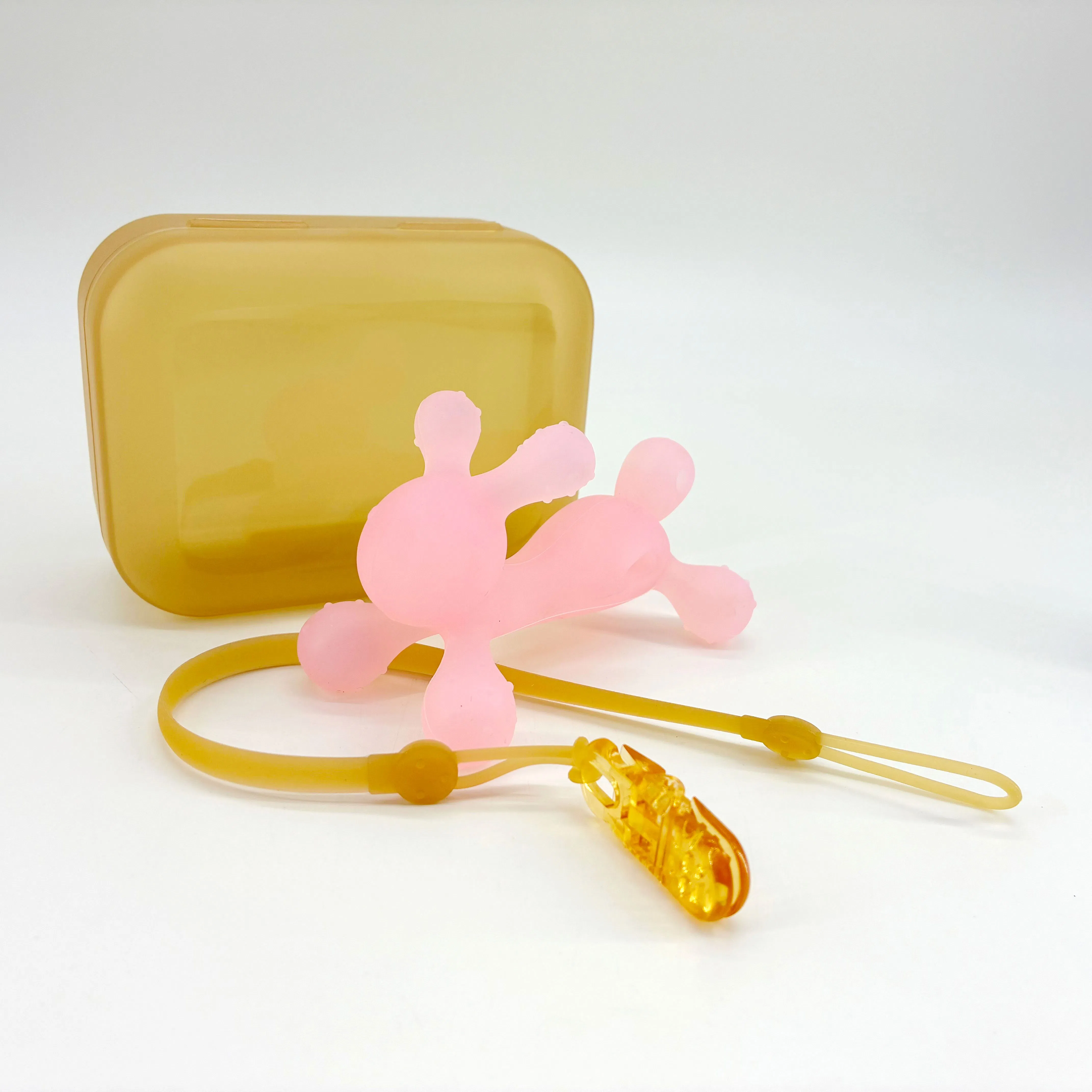 Vibrant Blue and Orange Chicken Teether for Baby Hand Care