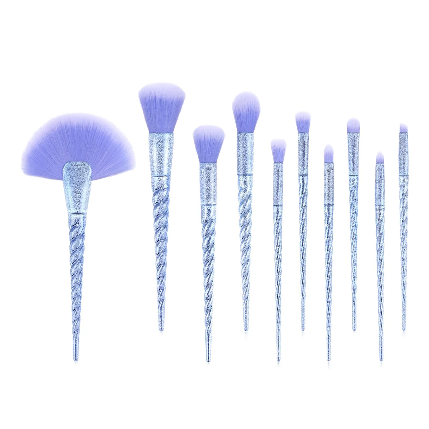 Fancy Color 10PCS Makeup Brush Set Shinny Handle Cosmetic Brushes