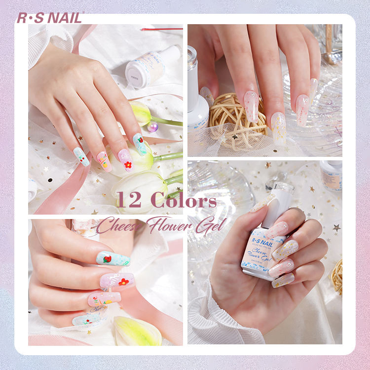 Cheese Flower Gel in Bottle Popular Wraps 2022 3D Nail Wraps Nail Art Gel Painting Nail Art