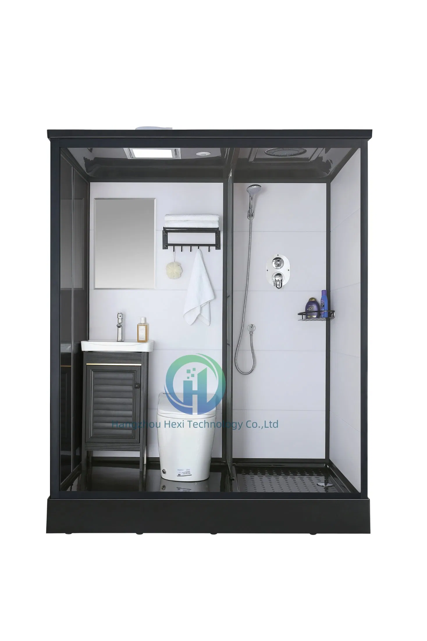 Sanitary Ware Glass Design Hotel Complete Shower Steam RV Sink Toilet Prefab Bathroom