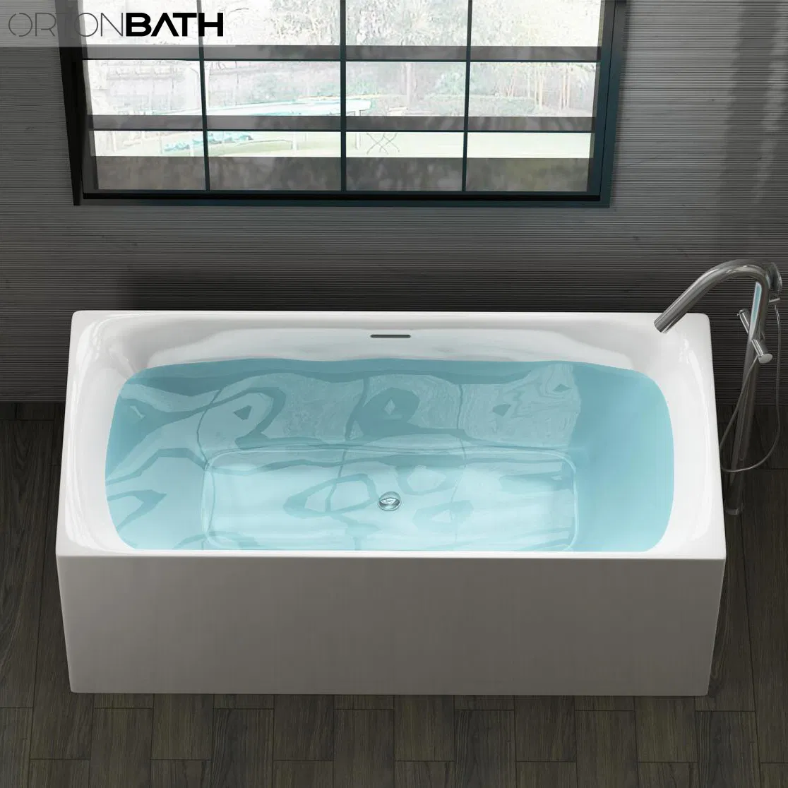 Угловая акриловая ванна Orton с гидромассажем
