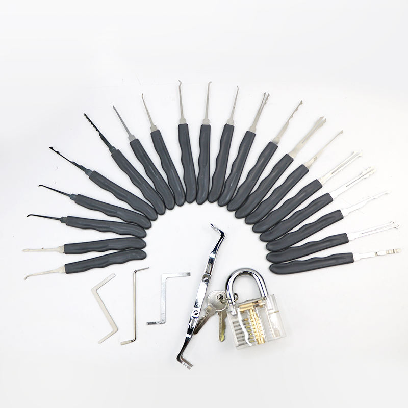 Stainless Steel Practice Tool 24 PCS Kit Lock Pick Set Locksmith Tool for Training