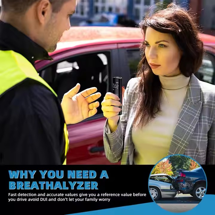 Non-Contact Breathalyzer Portable Breathalyzer Tester with 3-Color Screen Display Personal Accuracy Breath Alcohol Tester