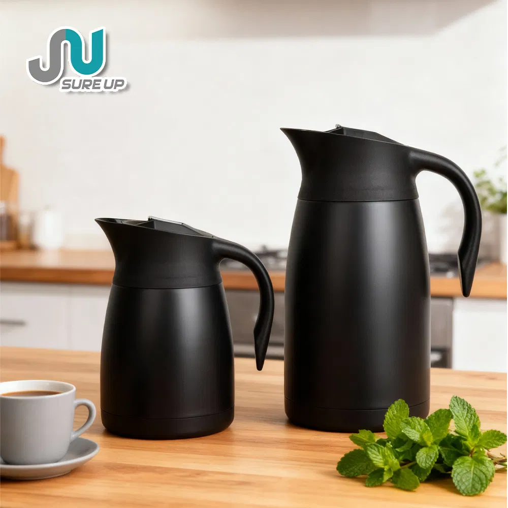 Stainless Steel Vacuum Thermos Flask 1.5L with Lever Button Hot Water Insulated