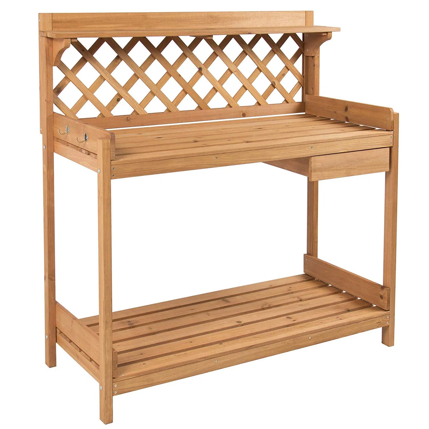 High-Quality Timber Garden Work Shelf Garden Work Bench Station Wooden
