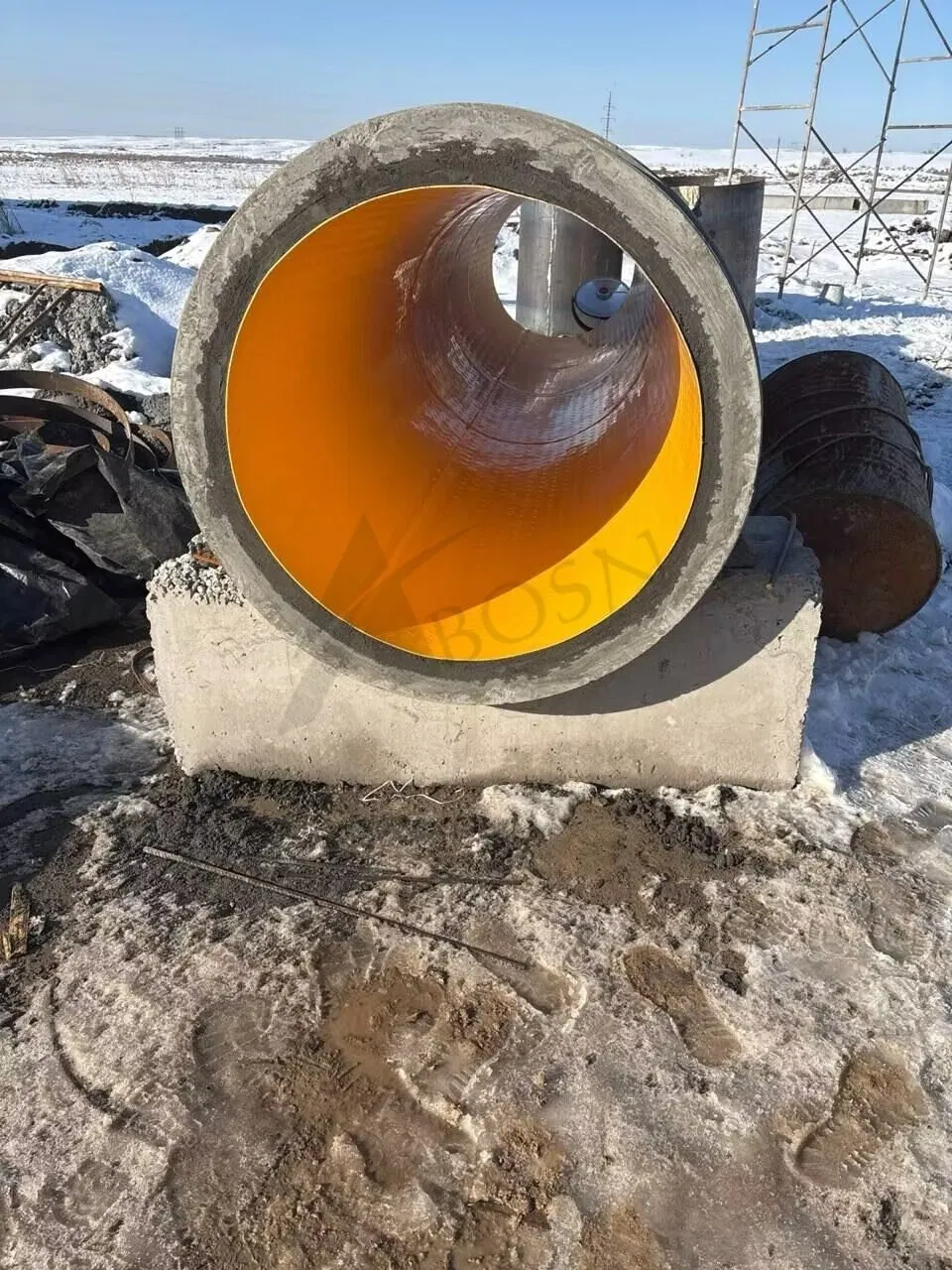 Геомембрана HDPE желтая для гидроизоляции бетонных плит
