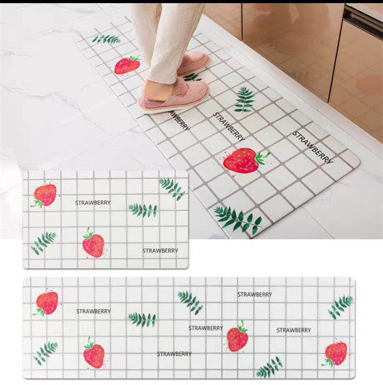 Household Modern Anti Fatigue Waterproof Printing PVC Kitchen Mat 60X90cm
