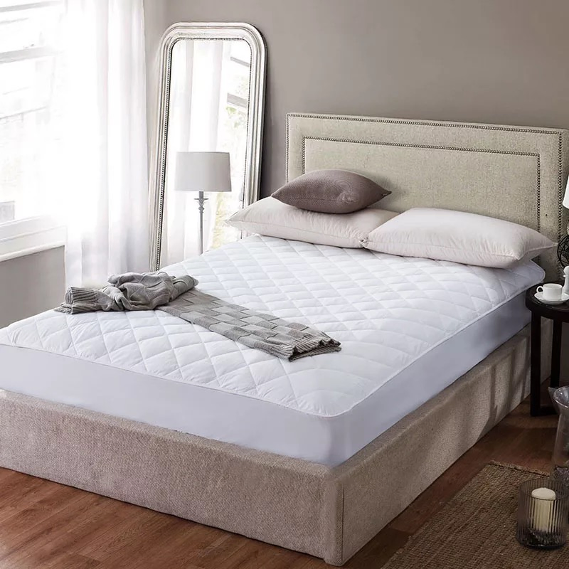 100% Cotton Cloth Quilted Fitted Mattress Pad Mattress Protector (JRD594)