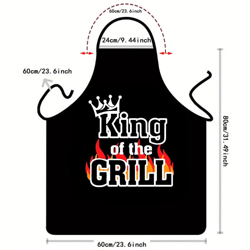 Stylish Black Printed Cotton Apron for Kitchen Use